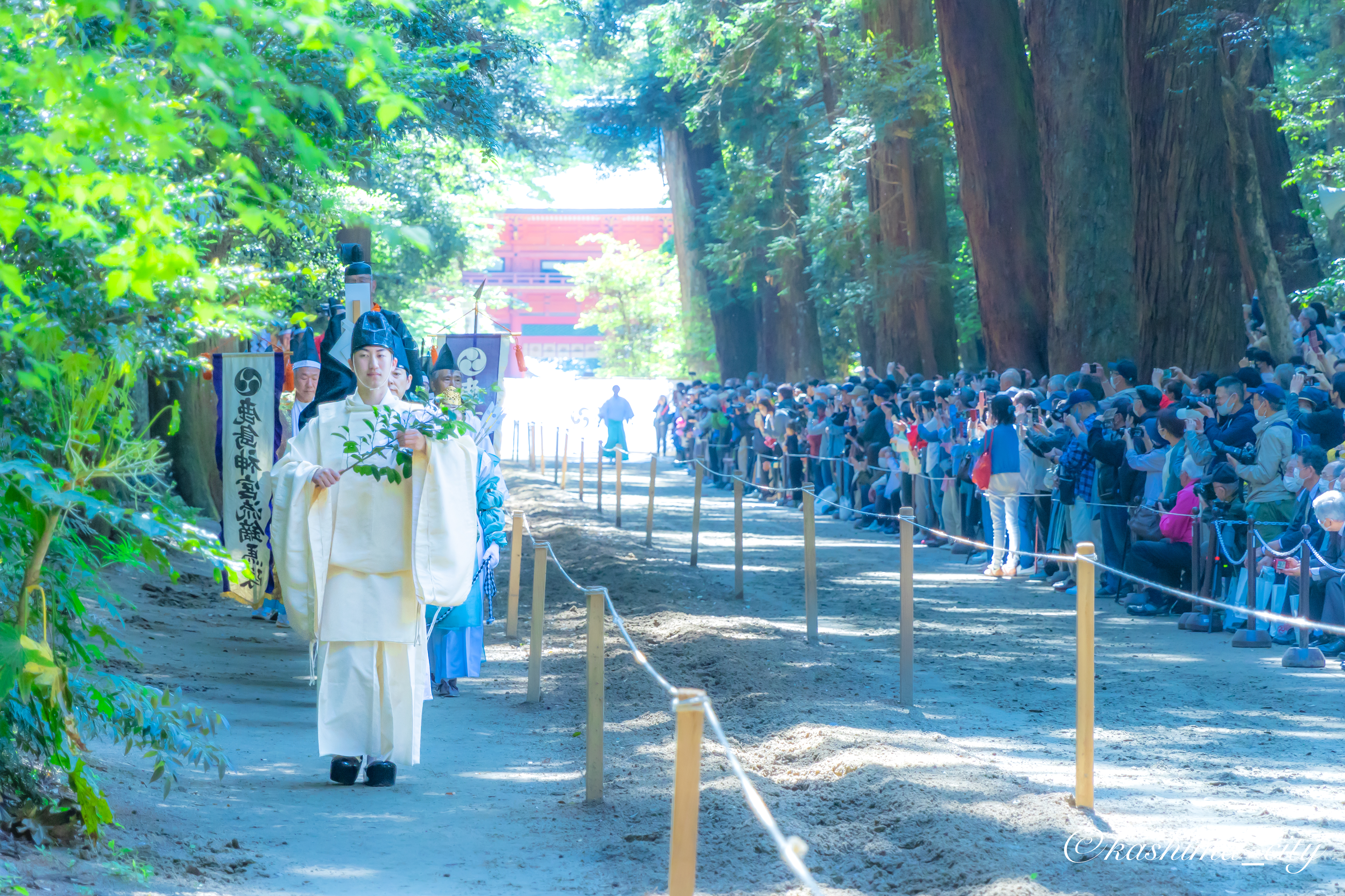 流鏑馬奉告祭参進の様子