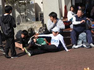 大生原公民館で休憩