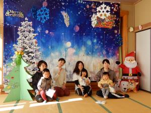 クリスマスの背景を前に。