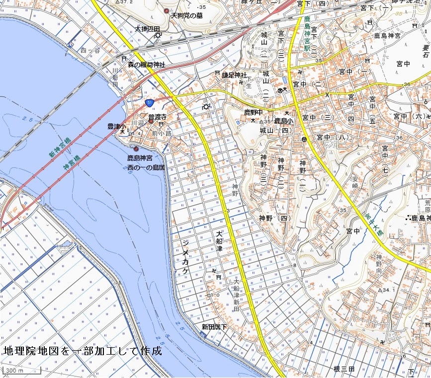 大船津の地図