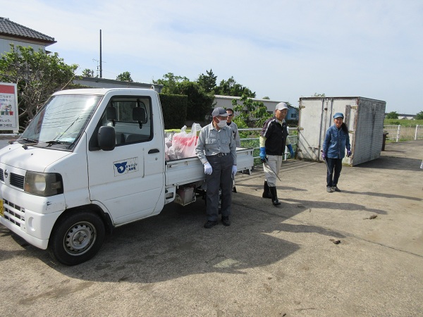 大船津第3区に集められたゴミ