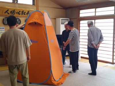 トイレテント設営