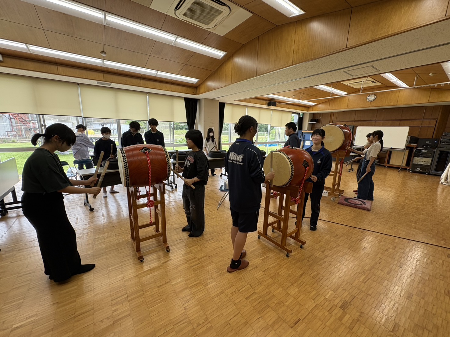 夏まつり太鼓の練習