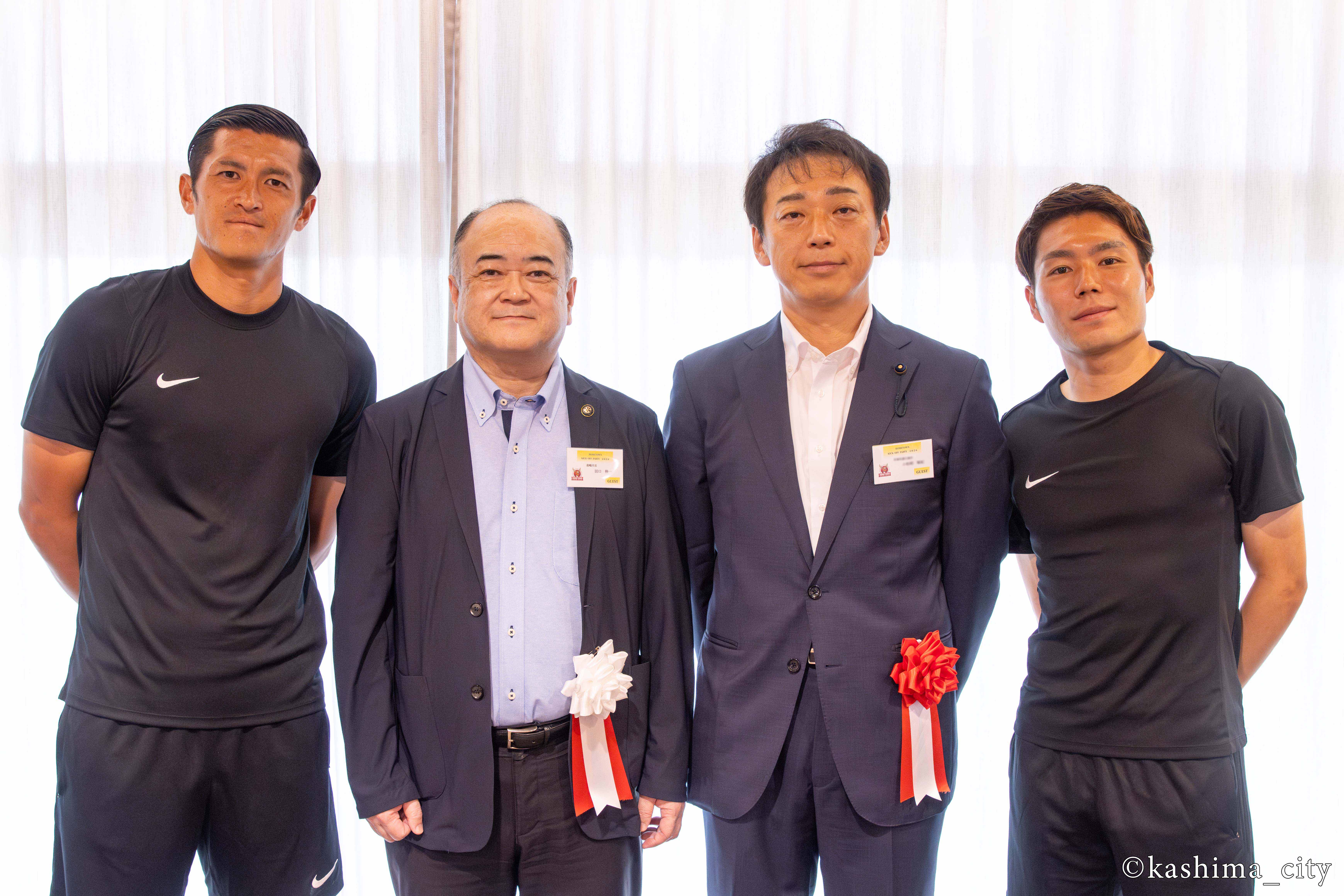 植田直通選手、田口市長、小松崎県議、松村優太選手