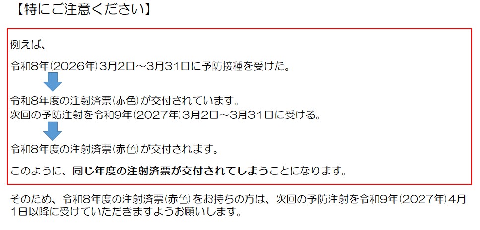 狂犬病予防注射接種日（例）