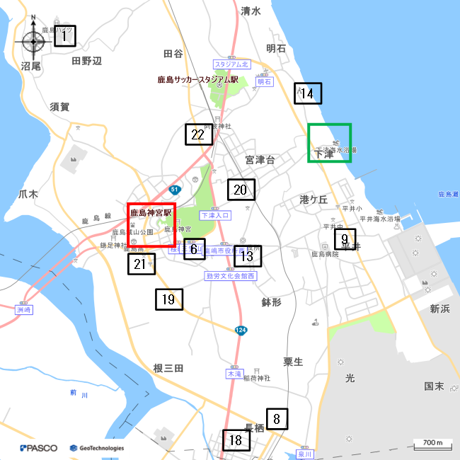 鹿嶋地区地図